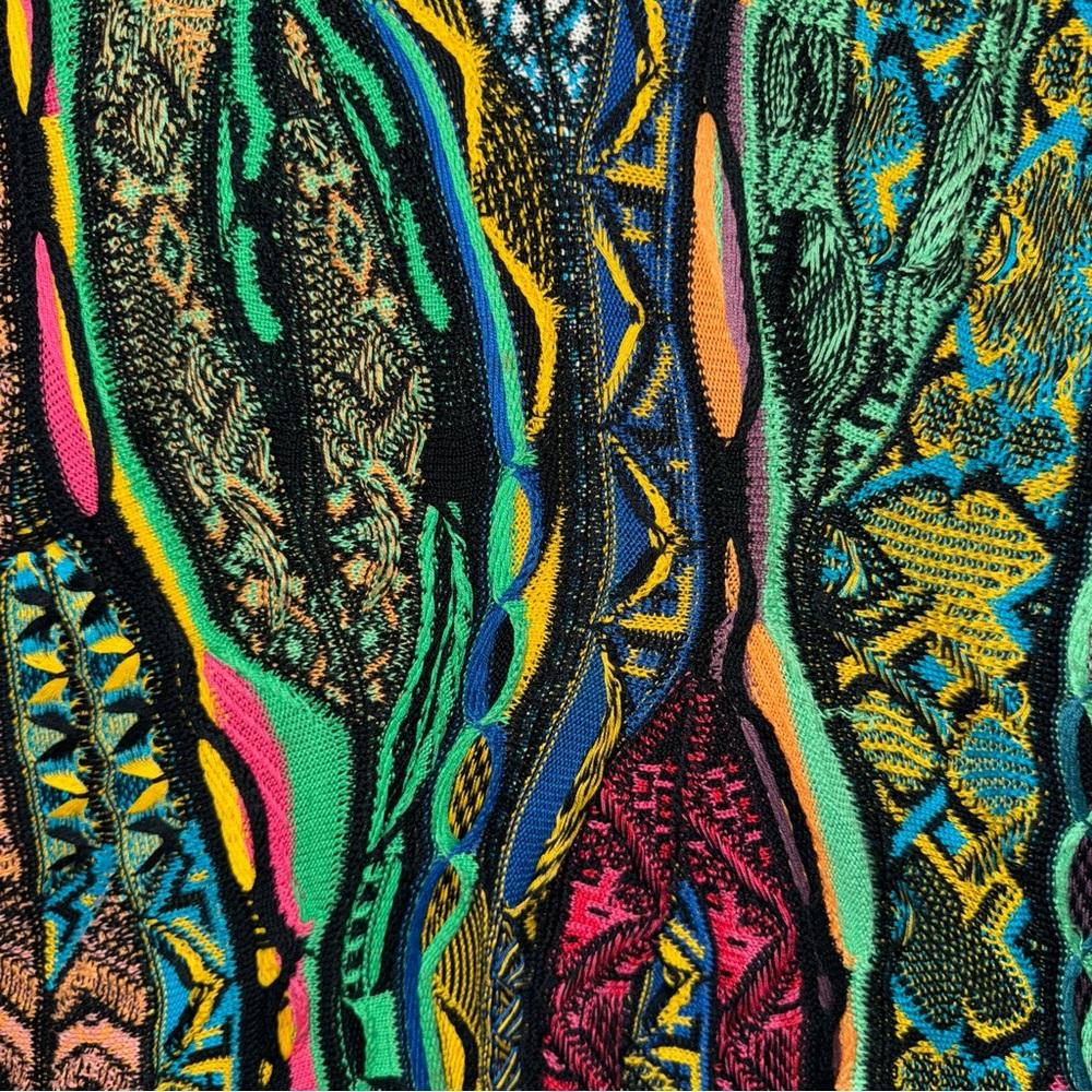 Vintage Coogi 3D Knit Sweater Mens L Multicolor Mercerized Cotton Biggie Cosby - Picture 5 of 7